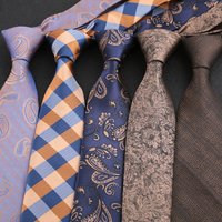 Brand Classic Bbrown Plaid Paisley Stripes 8 cm Tie For Men Suit Accessories Wedding Gravatas Fit Workplace Birthday Gift