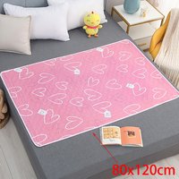 Upgrade 4 Layer Cartoon Dino Heart Diapering Mat Waterproof Washable Changing Pads for Night and Menstrual Protection Baby Care