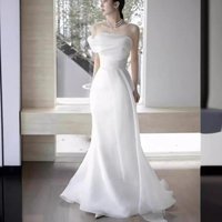 Elegant Mermaid Wedding Dress With Small Train Classic Strapless Long Bridal Dresses 2024 New Simple Wedding Dresses Customized