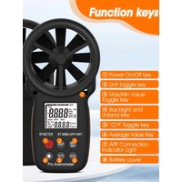 WiFi APP Control Digital Anemometer Vane Type, HoldPeak 866B-APP-WIFI Wind Speed Gauge with Beaufort Scale, 5 Switchable Units