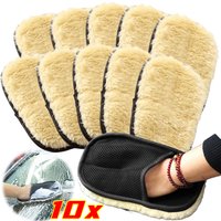AliExpress 10Pcs Faux Wool Car Cleaning Gloves Super Absorbent Microfiber Gloves Scratch-Resistant Car Wash Pad Car Bike Home Care Gloves