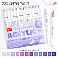 Guangna 12/132 Colors Direct Acrylic Markers Dual Tip Overlay Coloring Chisel Soft Pen Brush School Art Supplies Stationery