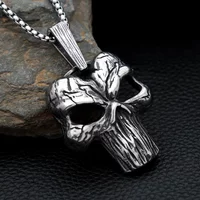 Vintage Punk Hip Hop Skull Necklace Fashion Large Stainless Steel Gothic Biker Pendant Men's Jewelry Gift Dropshipping