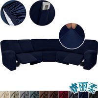 Milk Silk Sectional Sofa Couch Recliner Covers L Shape 5-Seater Recliner Sofa Cover Slipcover Washable Furniture Protector