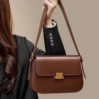 Hot Sale Genuine Leather Women's Small Square Shoulder Bag Fashionable Designer Minimalism Bag Tofu Bag Ladies Crossbody Bags