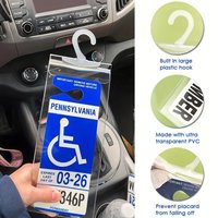 Transparent PVC Hook Bag Disabled Placard Disabled Card Hanging Car Package Bag Storage Parking Slogan