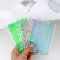 M5 5Holes Candy Collorful Binder Pockets Binder Zipper Folders Notebook Binder Waterproof Pvc Leaf Document Filing Bag