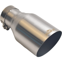 BULL-X Single Exhaust Tip – 304 SS, Brushed, 51–76mm Inlet, 76/89/102/114mm Outlet, 180mm Length – Slip-On, Rust Resistant