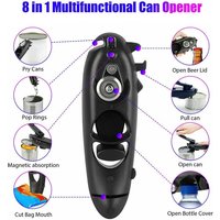 LMETJMA Multifunctional 8 in 1 Manual Can Opener Ergonomic Bottle Opener with Rotary Handle Portable Beer Wine Openers JT06