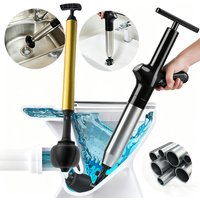 Stainless Steel Pipe Dredger Toilet Plunger Unblocker Pneumatic High-pressure Dredging Drain Blaster Tool Bathroom Accessories