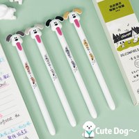 4Pcs/Set Cute Dog Creative Gel Pen Tongue Pulling Gel Ink Pen 0.5MM Black Quick Drying Writing Pen For Students Stationery Gifts