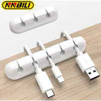 NNBILI Adhesive Cable Holder Cord Management Wire Organizer for Desktop USB Charging Cable Nightstand Power Cord Mouse Cable