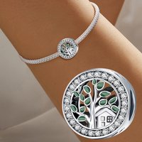 925 Sterling Silver Round Flowers Pattern Personalized Beads Fit DIY Charms Beads Bracelet Necklace Gift High Quality Fine Beads