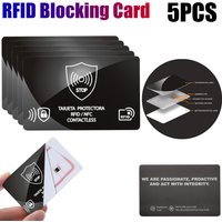 5PCS RFID Blocking Card Security Debit Credit Card Passport Protector Blocker NFC Signal Blocking ID ATM Guard Cardholder Sleeve