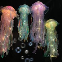 Colorful Jellyfish lantern Mermaid Them Party DIY Under The Sea Birthday Party Jellyfish Hand-held Lantern Decorations