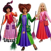 Sanderson Sister Witch Girls Clothes Halloween Cosplay Hocus Pocus Performance Children's Costume Carnival Party Kids Clothes image 4