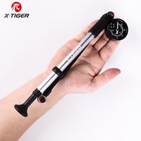 X-TIGER 25cm Portable High-pressure 300psi Bike Air Pump with Gauge for Fork & Rear Suspension Shock Absorber Mountain