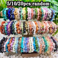 AliExpress NONE 5/10/20pcs Random Women's Gravel Bracelet Set Natural Colored Gravel Bead Bracelet Irregular Bracelet Spiritual Elastic Bead