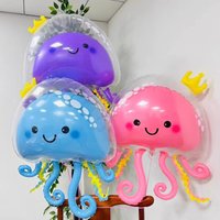 1pcs 3D Double-layer Bubble Jellyfish Balloons Aluminum Film Balloon Ocean Themed Birthday Party Children's Day Decor