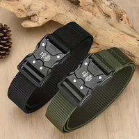 Men Belt Army Outdoor Hunting Tactical Outdoor Mountaineering Multifunctional Tactical Nylon Canvas Woven Trouser Belt