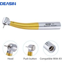 HOT Dental LED Fiber Optic High Speed Handpiece fit for KAVO Standard Head 4 Water Spray Ceramic Bearing Push Button Tool DEASIN