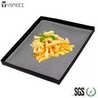 YOMEEI-Non-stick Barbecue Mat, Roaster Rack, Reusable Cooking Tray, Heat Resistant Baking Tools, Food Basket, 30x20cm