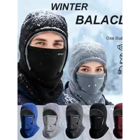 AliExpress NONE Warm Winter Cap Windproof Coral Fleece Cycling Balaclava Mask Thermal Cold Proof Unisex Neck Cover Motocycle Ski Mask Women Men