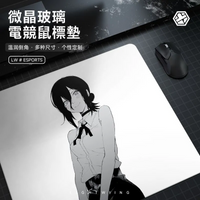 Japanese Anime Girl Y2K Glass Gaming Mouse Pad Smooth Frosted Surface Desk Mat Tempered Upgrade FPS Office Mousepad Esports