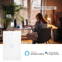 RF433 1/2/3/4 Gang Tuya US WiFi Smart Wall Switch No Neutral Wire Touch Sensor LED Light Switches Smart Home Alexa Google Home