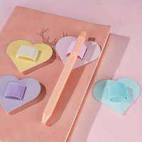 2pcs Heart Shaped Elastic Pencil Case, Self-adhesive Leather Pencil Case, Suitable for Laptops and Office Supplies