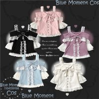 Off-the-shoulder short-sleeved blouse lace top Jirai Kei Cosplay 5 Colors Top Clothes Woman Daily Suit Halloween Christmas Party