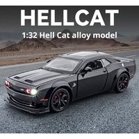 1:32 Dodge Hellcat Exquisite Simulation Alloy Model Muscle Sports Car Children's Toy Light & Sound Collectible Decoration & Gift