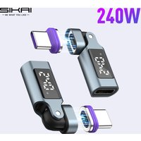 240W USB C Magnetic Adapter Type C 90 Degree Adapter Right Angle Adapter 180 Degree USBC Adapters for iPhone 17 MacBook Samsung