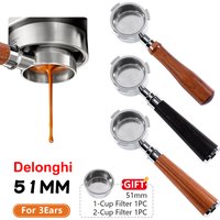 Coffee Bottomless Portafilter 51mm Naked For Delonghi EC680 EC685 EC200 Filter Basket Espresso Machine Accessories Barista Tools