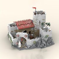 MOC Medieval Castle Architecture Griffin Knight Fortress Model DIY Assembly Building Block Toy - Holiday and Birthday Gift