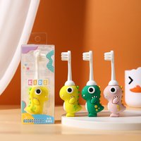 Children's Toothbrush Single Pack Cute Cartoon Dinosaur Non-slip Fine Bristle Brush Soft Baby Kids Teeth And Oral Cleaning