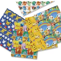 Pokemon Cartoon Fabric140*50cm Handmade Sewing Patchwork Quilting Baby Dress Home Sheet Printed Fabric Fabric Sewing Kids30972