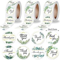 Flower Thank You Stickers Roll |1 inch | 500/1000 Labels for Small Business Stickers| 8 Designs