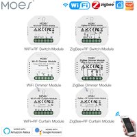 MOES Tuya Smart ZigBee WiFi Switch Module Dimmer Curtain Switch Smart Life App Remote Control Alexa Google Home Voice Control