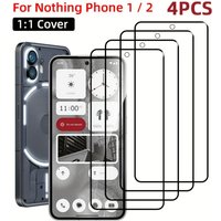 4Pcs Full Coverage Tempered Glass Screen Protector for Nothing Phone 1 2 2a 3a Pro HD Scratch Resistant One-Click Installation