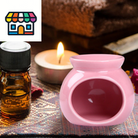 Solid Color Ceramic Aromatherapy Oil Burner – Porcelain Candle Warmer for Essential Oils, Minimalist Home & Living Room Decor