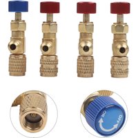 4PCS Air Conditioning Safety Valve Set for R22 R32 R410 Systems with 12 14 516 Quick Connector Brass Flow Control Valves