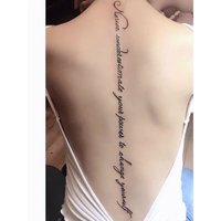Spine Letter Line Temporary Tattoo Art Sexy Back Fake Tattoo Lasting Tatoo Sticker Waterproof Stickers Tatuajes Temporales