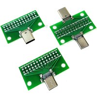 USB3.1 Type-C Male Female Test PCB Board Adapter Type C 24P 2.54mm Connector For Data Line Double-sided Insertion Transfer