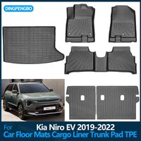 For Kia Niro EV 2019-2022 TPE Floor Mat 3D All-Weather Trunk Cushion Backrest Pad Car Interior Accessories Protective Mat image 4