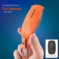 For Hyundai Genesis G80 2023 2024 2025 G70 G90 G90RS4 GV60 GV80 Goat skin Car Key Bag Cover Case Shell Accessories