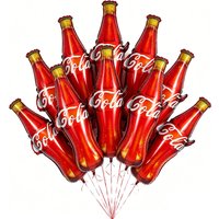 1/5/10Pcs Coke Bottle Shaped Aluminum Foil Balloon 76cm Cola Drink Foil Balloon Hawaiian Beach Birthday Summer Pool Party Decor