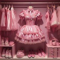 Mini Pink Lolita Prom Dress Puff Sleeves High Collar Ball Gown Evening Gowns Maid Cocktail Cosplay Party Costume Customized