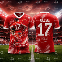 2026 Michael Olise No.17 Home Football Jersey Match & Training Kit Summer Sports Men's T-Shirt Children's Clothing Tee Woman