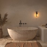 Any Size Custom Freestanding Natural Rock Texture Bathtub One Piece Molding Craft Eco Friendly Antibacterial Skin Friendly Heat